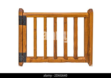Une porte en bois isolée sur blanc Banque D'Images