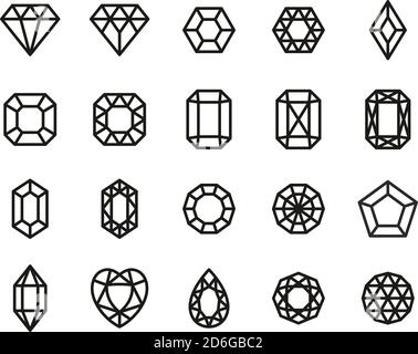Lot de grandes icônes en forme de losange noir et blanc Illustration de Vecteur