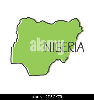 Schéma de la carte du Nigeria - illustration vectorielle Illustration de Vecteur