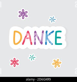 merci dans l'illustration vectorielle de concept en allemand Illustration de Vecteur
