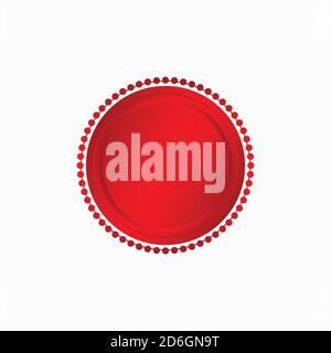 Badge rond rouge isolé sur fond blanc, cachet rouge luxe élégant bannière con, Vector illustration certificat rouge feuille d'étanchéité ou médaille isola Illustration de Vecteur