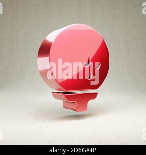 Icône balle de golf. Symbole boule de golf dorée brillante isolée sur fond blanc en béton. Icône moderne pour site Web, médias sociaux, présentation, élément de modèle de conception. Rendu 3D. Banque D'Images