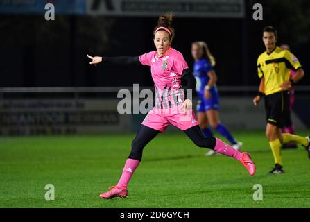 Oostakker, Belgique. 16 octobre 2020. Ines Dhaou (5 Charleroi) photographiée lors d'un match de football féminin entre AA Gent Ladies et Sporting Charleroi Feminin le cinquième jour de la saison 2020 - 2021 de la Super League belge Scooore Womens, vendredi 16 octobre 2020 à Oostakker, Belgique . PHOTO SPORTPIX.BE | SPP | DAVID CATRY David Catry | Sportpix.be | SPP Credit: SPP Sport Press photo. /Alamy Live News Banque D'Images