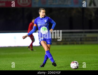 Oostakker, Belgique. 16 octobre 2020. Silke Vanwynsberghe (21 Gand) photographiée lors d'un match de football féminin entre AA Gent Ladies et Sporting Charleroi Feminin le cinquième jour de match de la saison 2020 - 2021 de la Super League belge Scooore Womens, vendredi 16 octobre 2020 à Oostakker, Belgique . PHOTO SPORTPIX.BE | SPP | DAVID CATRY David Catry | Sportpix.be | SPP Credit: SPP Sport Press photo. /Alamy Live News Banque D'Images