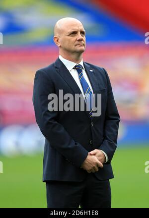 Richard Agar, entraîneur-chef de Leeds Rhinos, lors de la finale de la coupe du défi Coral au stade Wembley, Londres. Banque D'Images