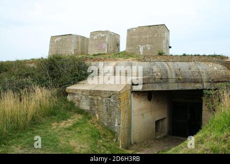 La fortification par la ville de Fécamp en Normandie France faite pendant la seconde guerre mondiale par l'allemand armée comme protection de la rive Banque D'Images