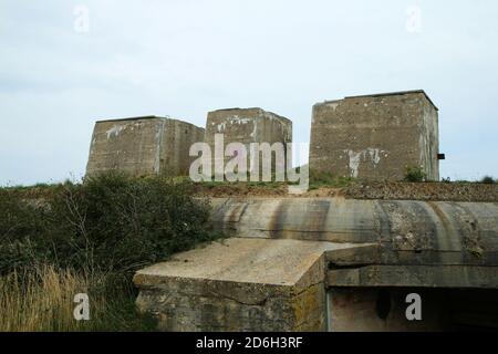 La fortification par la ville de Fécamp en Normandie France faite pendant la seconde guerre mondiale par l'allemand armée comme protection de la rive Banque D'Images