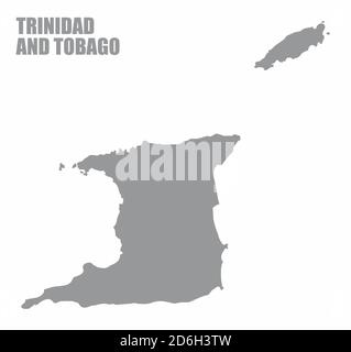 Carte de silhouette de Trinité-et-Tobago Illustration de Vecteur