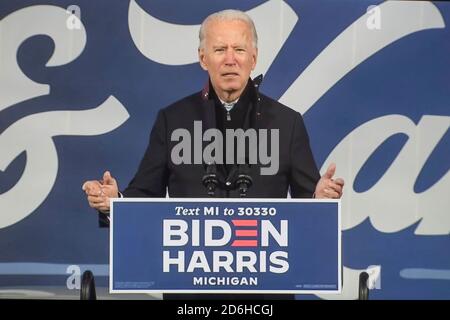 Detroit, Michigan, États-Unis. 16 octobre 2020. Capture d'écran de la couverture de Fox News du vice-président JOE BIDEN lors d'un événement de mobilisation des électeurs. Crédit : Fox News/ZUMA Wire/Alay Live News Banque D'Images