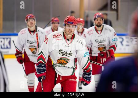 Horsholm, Danemark. 16 octobre 2020. Henry Hardarson (71), de Bulldogs d'Odense, vu dans le match de hockey sur glace de Metalligaen entre Rungsted Seier Capital et Odense Bulldogs à Bitcoin Arena à Horsmolm. (Crédit photo : Gonzales photo/Alamy Live News Banque D'Images