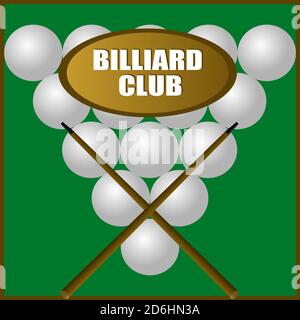 Boule de billard et repère sur la table de jeu. Illustration de Vecteur