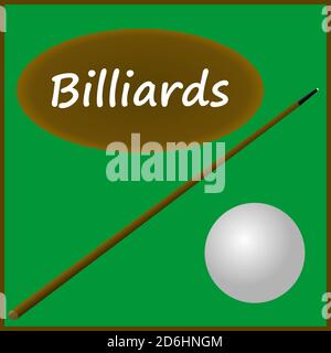 Boule de billard et repère sur la table de jeu. Illustration de Vecteur