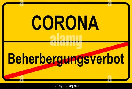 Image symbolique, dispute sur l'interdiction d'hébergement due à la crise de Corona, Allemagne Banque D'Images