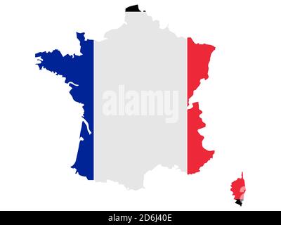 Drapeau sous forme de pays géographique, France, Europe occidentale Banque D'Images