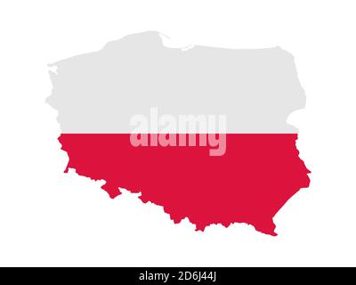 Drapeau sous forme de pays géographique, Pologne, Europe de l'est Banque D'Images