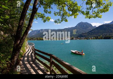 Buerglsteig avec Rettenkogel, Strobl am Wolfgangsee, Salzkammergut, pays de Salzbourg, Autriche Banque D'Images