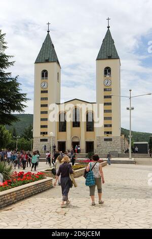 Medjugorje, BiH. 2016/6/4. L'église Saint-Jacques à Medjugorje. Banque D'Images