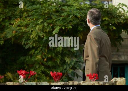 Somao (Pravia, Madrid, Espagne. 17 octobre 2020. Le roi Felipe VI d'Espagne visite Somao, village exemplaire lors des Prix de la princesse des Asturies 2020 le 17 octobre 2020 à Somao (Pravia), Espagne crédit: Jack Abuin/ZUMA Wire/Alay Live News Banque D'Images