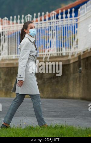 Somao (Pravia, Madrid, Espagne. 17 octobre 2020. La reine Letizia d'Espagne visite Somao, village exemplaire lors des Prix de la princesse des Asturies 2020 le 17 octobre 2020 à Somao (Pravia), Espagne crédit: Jack Abuin/ZUMA Wire/Alay Live News Banque D'Images