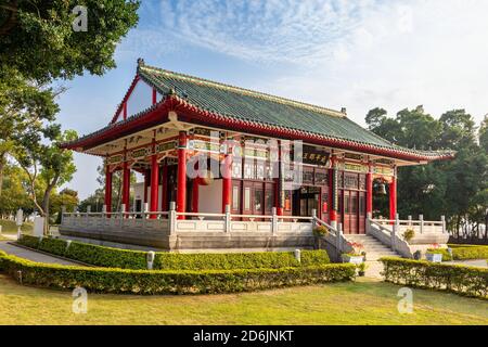 Célèbre temple de Kinmen, Taïwan. Le texte chinois est 'koxinga sanctuaire' Banque D'Images