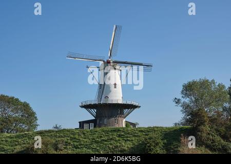 moulin 'de Koe', 'la vache' à Veere, monument national. Pays-Bas. Banque D'Images