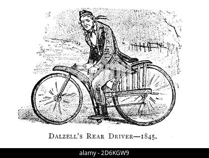 L'entraînement arrière 1845 de Dalzell, tiré de Wheeling, est un manuel indispensable pour les cyclistes, avec plus de deux cents illustrations de porter, Luther Henry. Publié à Boston en 1892 Banque D'Images