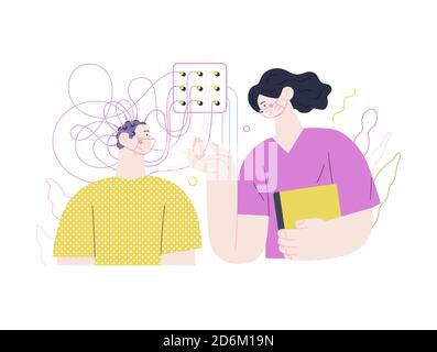 Des tests médicaux - illustration - EEG électroencéphalographie - télévision moderne concept vector illustration numérique d'encéphalographie procédure - un patient w Illustration de Vecteur