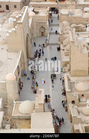 Vue aérienne de la vieille ville historique de Khiva, Ouzbékistan Banque D'Images