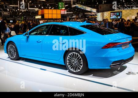 Audi A7 quattro au 89e salon international de l'automobile de Genève. Genève, Suisse - 5 mars 2019. Banque D'Images