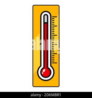 Illustration clipart du thermomètre isolée sur blanc. Motif vectoriel automnal. Symbole d'automne de mesure de température. Icône indicateur de mesure météorologique. W Illustration de Vecteur