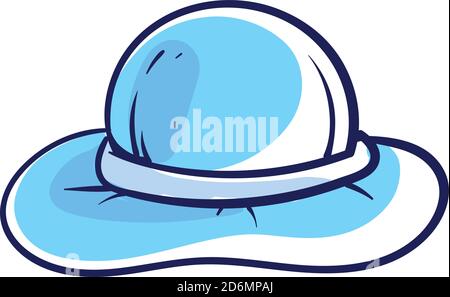 Chapeau bleu pour femmes, illustration, vecteur sur fond blanc Illustration de Vecteur