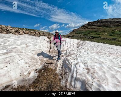 Trekking sur la piste Colorado Trail de 485 miles, Colorado Banque D'Images