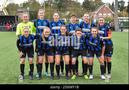 Les joueurs de Brugge avec Elke Geeraert (25 Brugge), Marie Minnaert (13 Brugge), Frieke Temmerman (17 Brugge), Isabelle Iliano (18 Brugge), Nicky Van Den Abbeele (28 Brugge), Ellen Martens (2 Vange), Celien Guns (10 Brugge Brugwe), Degelbie Brugge (7 Brugge Brugwe), Degelbie Verge Brugwe (6 Brugge Brugge Brugge Brugge Brugwe (21 Brugge Brugge Brugge Brugge Brugwe), et (22 Brugge) photographié posant pour l'équipe lors d'un match de football féminin entre Club Brugge Dames YLA et RSC Anderlecht Ladies le cinquième jour de match de la saison 2020 - 2021 de la Super League belge Scooore Womens, dimanche 18 octobre 2020 à Brugge, Belgique Banque D'Images