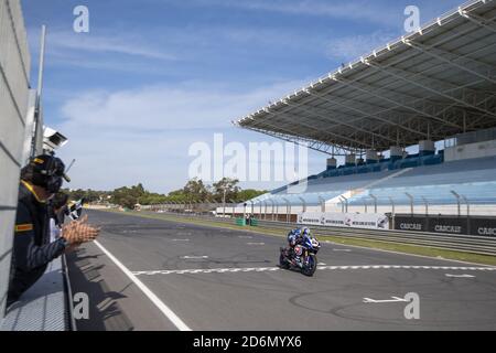 Estoril, Portugal, Italie. estoril 2020, portugal, Italie, 18 Oct 2020, NÃ‚Â°54 Toprak Razgatlioglu Yuma Yamaha YZF R1 Pata Yamaha WorldSBK Team.3st classé -arrivée au cours de la ronde 8 Pirelli Estoril Round Race2 - World Superbike - SBK - Credit: LM/Otto Moretti Credit: Moretti/PS Live News Banque D'Images