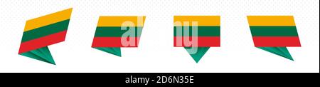 Drapeau de la Lituanie dans un design abstrait moderne, ensemble de drapeaux vectoriels. Illustration de Vecteur