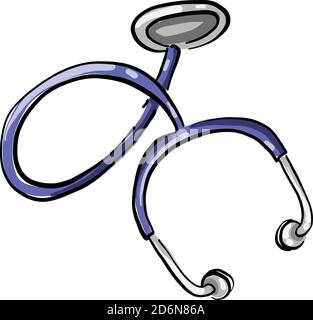Stéthoscope bleu, illustration, vecteur sur fond blanc Illustration de Vecteur