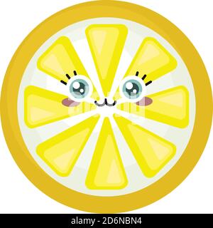 Tranche de citron, illustration, vecteur sur fond blanc Illustration de Vecteur