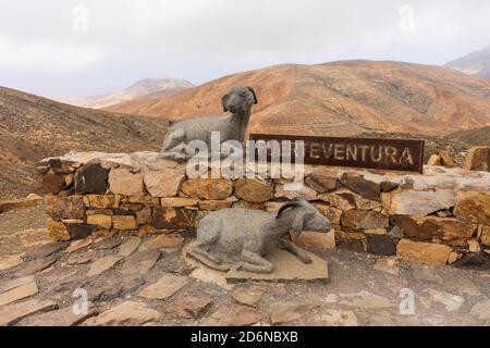 Le symbole de l'île est une chèvre au sommet du point de vue astronomique Sicasumbre (Mirador Astronomico de Sica Sumbre). Fuerteventura. Îles Canaries. Spa Banque D'Images