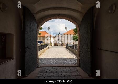 Сourtyard du château de Tetschen. Décin. République tchèque. Banque D'Images