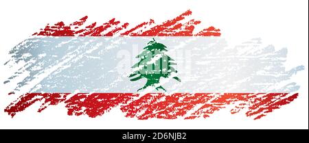 Drapeau du Liban, République libanaise, illustration vectorielle lumineuse et colorée. Illustration de Vecteur