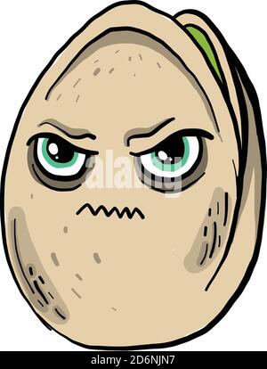 Pistache fatiguée et en colère, illustration, vecteur sur fond blanc Illustration de Vecteur