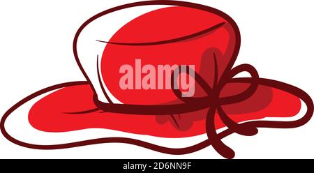 Chapeau rouge pour femmes, illustration, vecteur sur fond blanc Illustration de Vecteur