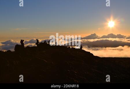 Mount Haleakala Sunrise au printemps Banque D'Images