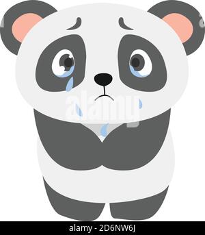 Panda pleurs, illustration, vecteur sur fond blanc Illustration de Vecteur