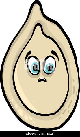 Triste graine de citrouille, illustration, vecteur sur fond blanc Illustration de Vecteur