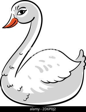 Magnifique cygne, illustration, vecteur sur fond blanc Illustration de Vecteur