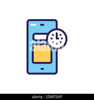 Icône de couleur de ligne des widgets. Promotion SMM. Pictogramme de contour Illustration de Vecteur