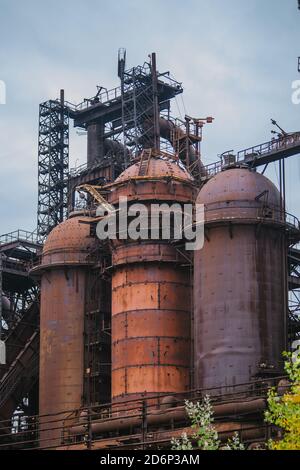 Equipement de haut fourneau de l'usine métallurgique, vue rapprochée Banque D'Images