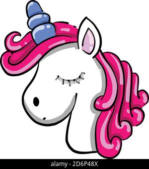 UNICORN blanc, illustration, vecteur sur fond blanc Illustration de Vecteur