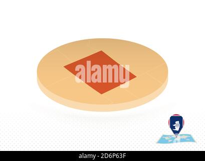 Carte de l'état du Wyoming conçue dans un style isométrique, carte du cercle orange de l'état des États-Unis du Wyoming pour le Web, l'infographie et bien plus encore. Illustration de Vecteur